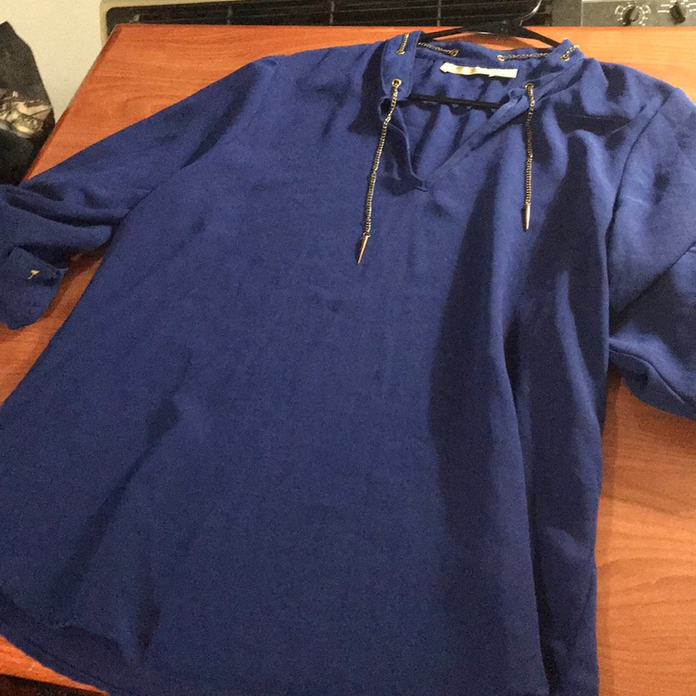 Blue Calvin Klein sheer shirt